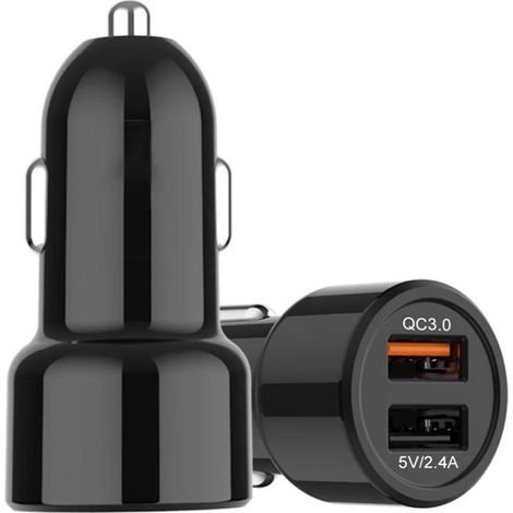 IBD321-Q3 Chargeur de voiture universel ignifuge pour téléphone portable, modèle : QC3.0+2.4A (1/5)