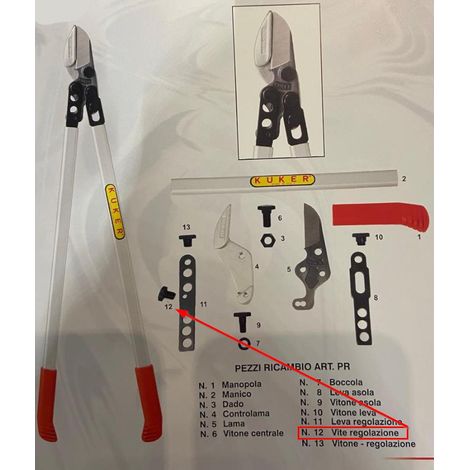 KUKER - 88PR/12 - Vite regolazione per troncarami 88PR (Rif.12)