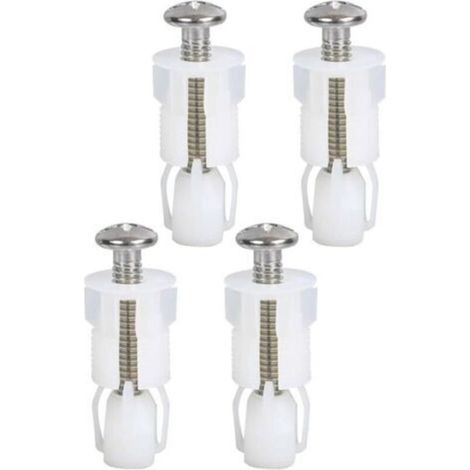 Lot de 4 raccords et fixations de siège de toilette, vis de couvercle de toilette, kit de pièces de rechange universelles pour abattant de toilettes, kit de pièces de rechange pour couvercles de