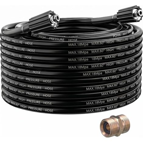10M Replacement Hose Extension Hose for Pressure Cleaner, 2000 PSI, M22 Flexible Threaded Connector for M22-14 mm Female Twist Connection K2, K3, K4, K5, K7 (1/5)