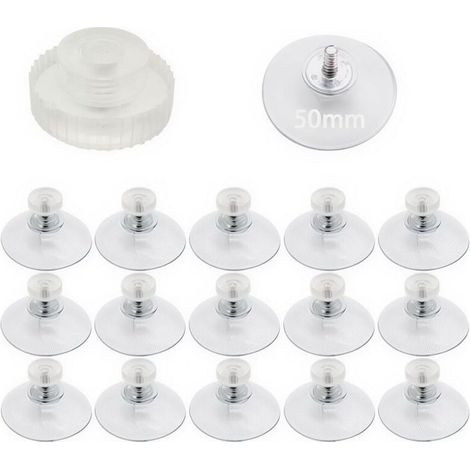 Diamètre 50 mm plastique avec 8 pièces ventouses fenêtre ventouse verre ventouse tampon filetage M5 écrous en plastique transparent pour fenêtre mur porte verre (1/5)