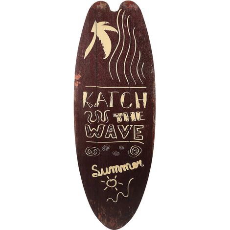 Décoration murale estivale sur le thème du surf - Panneau en bois en forme de planche de surf - Idéal pour les fêtes et les bars-45X16CM (1/2)