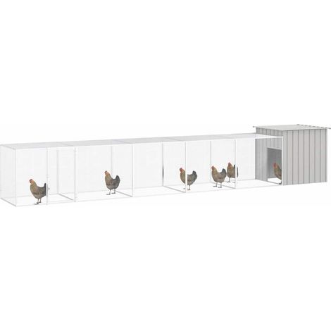 Maison Exclusive - Gabbia per Polli Grigia 600x91x100 cm Acciaio Zincato (1/5)