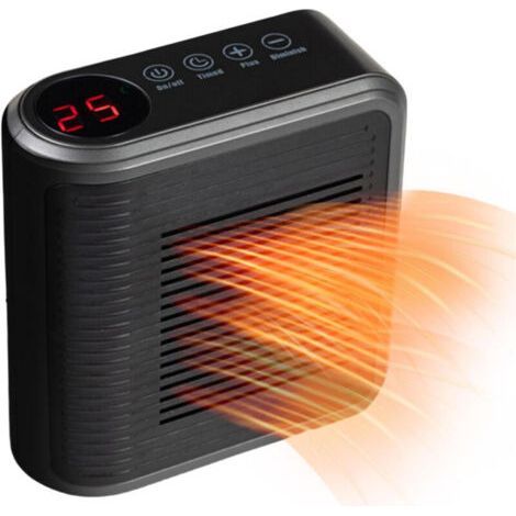 Mini radiateur d'appoint - noir - avec thermostat réglable (1/5)