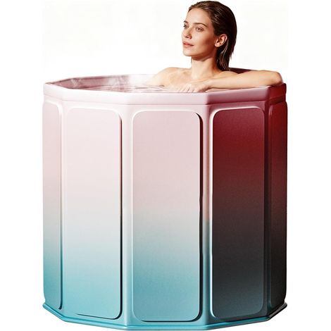 Baignoire Pliable, 80 x 70 cm (L x H) Baignoire Mobile Pour Bains Chauds Et Froids Pour Petites Salles De Bain Douche Spa Et En Extérieur Bain De Glace Pour Adultes (1/5)