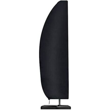 Housse de parasol, imperméable, coupe-vent, robuste, Ripstop 210D Oxford, housse en porte-à-faux surdimensionnée avec fermeture éclair (280 x 45/81/30 cm) – Noir