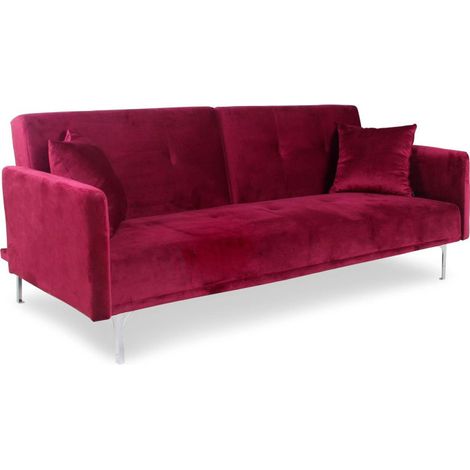 Canapé Convertible 3 Places "Lacla" 191cm Rouge (1/4)