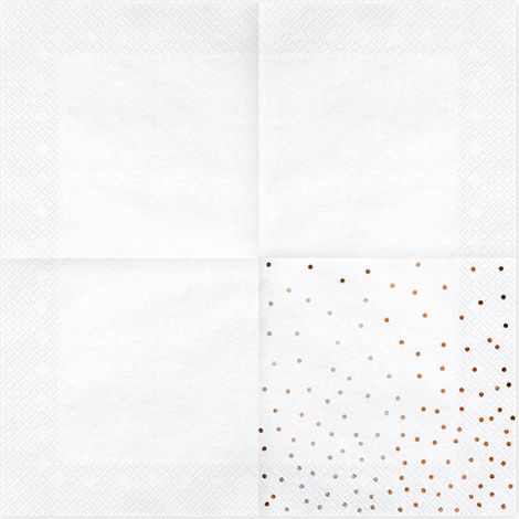 Serviettes de table PartyDeco à pois blancs 33x33cm, paquet de 20 pièces (1/5)