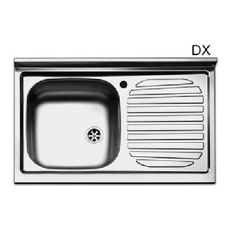 Lavello inox 80 cm da mobile Cromato Gocciolatoio a Destra