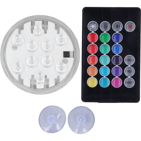 Spot Sous-marin RVB avec Télécommande Submersible LED Lumière IP68 Étanche Fish Tank Lumière Décorative pour Aquarium Pond Vase Base Pond Light