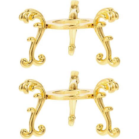 Support pour boule de cristal, 2 pièces, alliage doré (1/5)