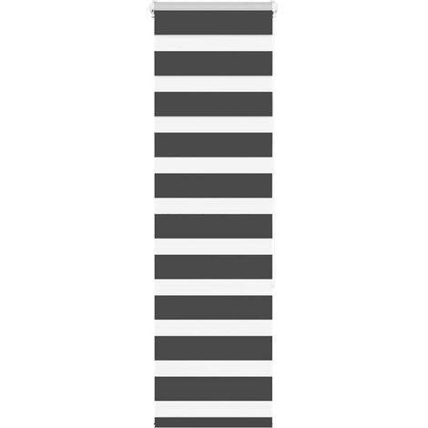 Doppelrollo Schwarz 45x150 cm Stoffbreite 40,9 cm Polyester