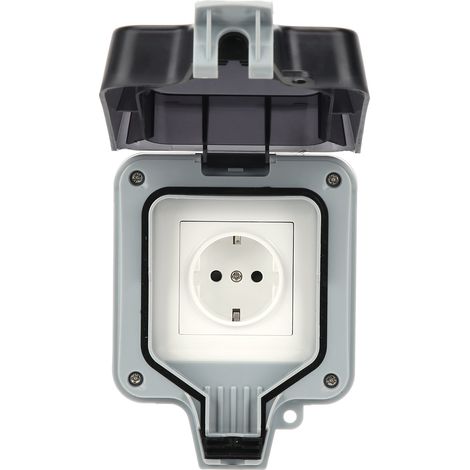 Prise extérieure étanche 2 pôles de style allemand pour usage en Europe 250V (1/5)