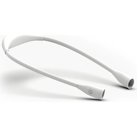 LED-Leselampe zum Umhängen, flexibel, 3 Farben, dimmbar, per USB wiederaufladbar, freihändige Nachttischlampe, weiß