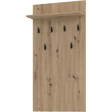 Appendiabiti Gonars, set Fissaggio a Muro Incluso, 6 Ganci, Installazione a Muro, 115h cm Marrone Rovere Nodi