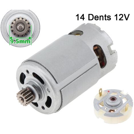 Motor CC RS550 de dos velocidades con 14 dientes - Motor escobillado - 12 V, más portaescobillas de servicio (1/5)