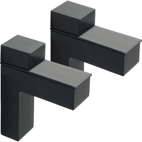2 Pièces Support de Tablette en Verre Réglable, Support Étagère Murale en Alliage de Zinc, Pince Verre pour Étagère en Bois/Verre de 5 à 30 mm Épaisseur, Noir Mat, EBL008B-2P (1/5)