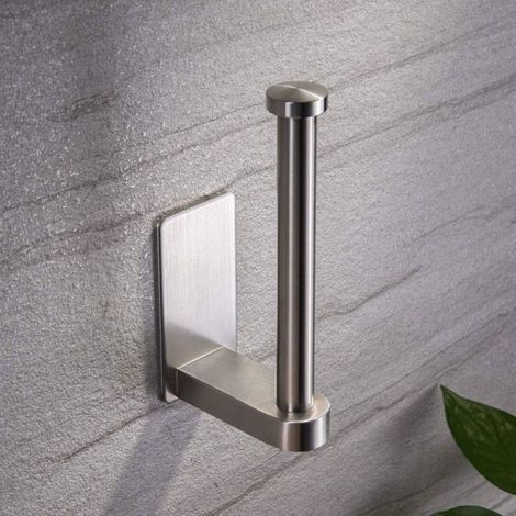 Porte-papier toilette collant - Porte-papier toilette pour salle de bain sans perçage en acier inoxydable brossé-MCJ (1/3)