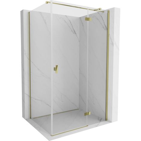 Mexen Mist H T Duschkabine Schwenkbar Rechts 75 x 85 cm, Transparent, Gold - 8A5T-075-085-50-00-P
