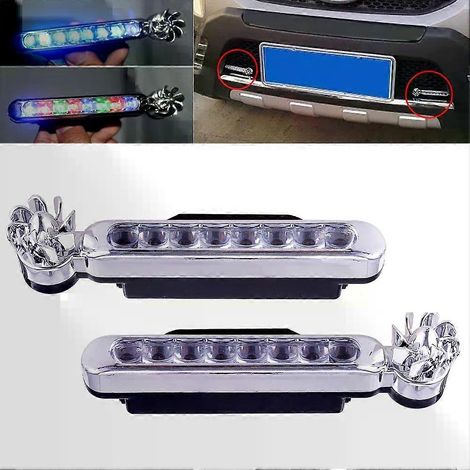 feux de jour LED pour voiture alimentés par le vent, éclairage auxiliaire automobile créatif avec ventilateur rotatif, phares de jour pour automobile (1/5)