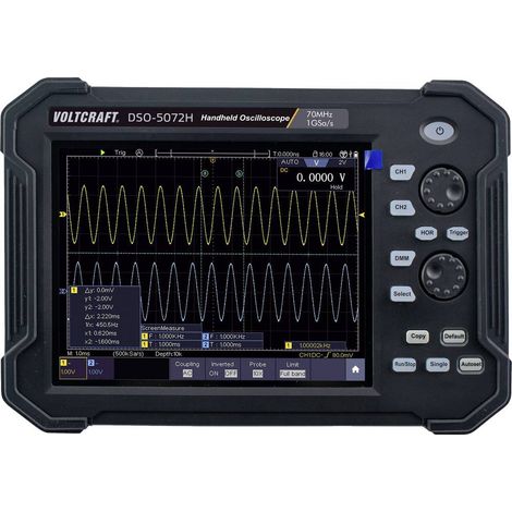 VOLTCRAFT DSO-5072H Oscilloscopio portatile 70 MHz 2 canali 1 Gsa/s 40 Mpts 8 Bit Memoria digitale (DSO), Portatile, Fu (1/5)
