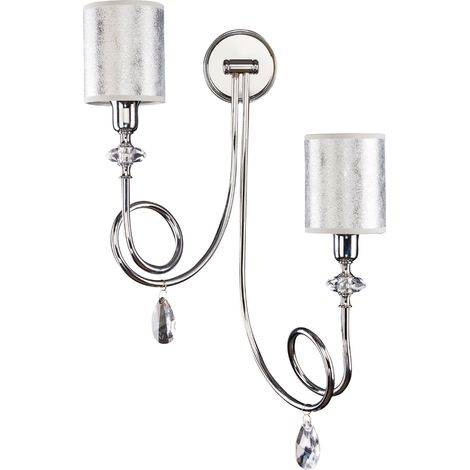 Applique doppia cromata con cristalli 2xE14 Delfina Jupiter
