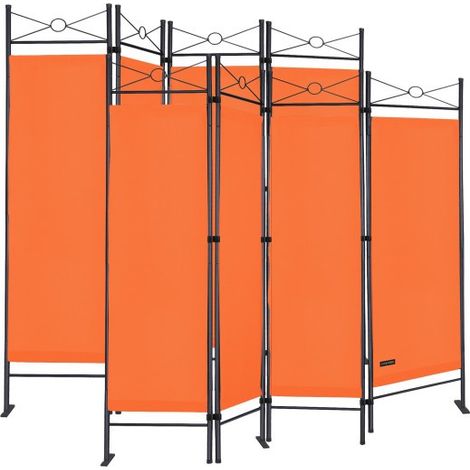 Lot de 2 Paravents 4 pans, Orange, 180 X 160 cm pour chambre et salle de bains (1/5)