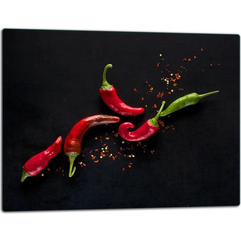 Schneidebrett aus Glas, 52 x 40 cm, Chilischote (1/5)