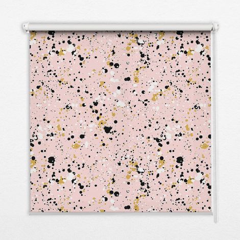 Tenda a Rullo Interna per Finestra - Tenda Filtrante Luce - Tenda Privacy - Tenda Decorativa Rettangolare - Rullo per Interni - (70 cm x 140 cm) - Macchie di vernice su sfondo rosa