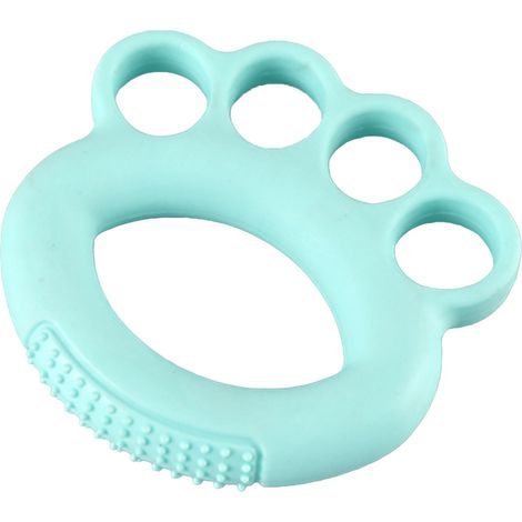 Bague d'exercice en silicone pour doigts, extensible et flexible, renforce la préhension des enfants et étudiants, entraînement manuel, bleu clair (1/5)