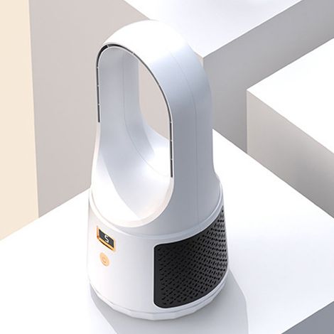 Kabelloser USB-Tischventilator, 6 Geschwindigkeitsstufen, leiser Betrieb, tragbar mit Akkuanzeige für Zuhause, Büro und Schlafzimmer, weißes ABS-Metall