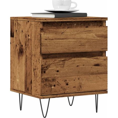 Nachttische 2 Stk. Altholz-Optik 40x35x50 cm Holzwerkstoff