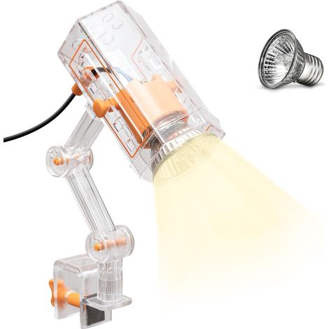 Lampe combinée d'éclairage et de chauffage réglable pour reptiles, bras rotatif à 360 degrés, simule la lumière du soleil, rayons UVA/UVB, 25W (tortues). (1/5)