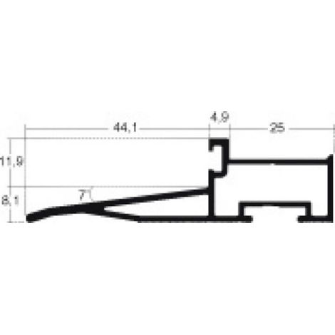 Seuil aluminium 74 mm – Longueur 3 m – Hauteur d'utilisation 20 mm – Pour portes-fenêtres traditionnelles en bois – Montage avec joint d'étanchéité GSL