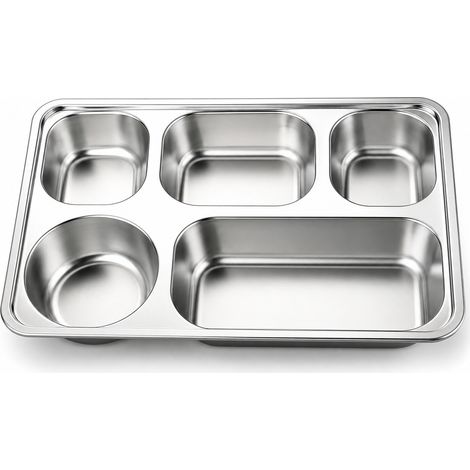 assiette compartimentee inox 33.3 x 23 x 4.5 cm solide (1/5)