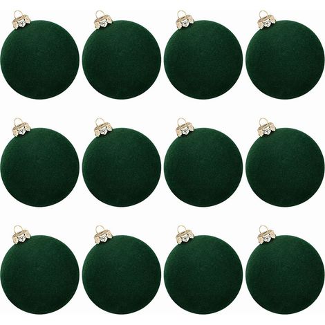 Boules De Décoration De Noël En Velours - 12 Pièces - 6 Cm - Pour Arbre À Noël Mur Fenêtre - Lot Complet (1/5)