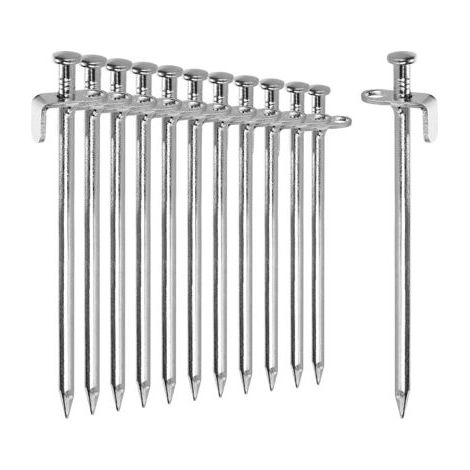 12x Piquets de Tente en Acier - piquets Longs et Robustes pour Le Camping et l'extérieur - Piquet de Tente (1/5)