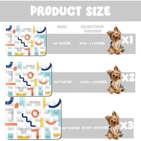 Kühlmatte für Hunde, selbstkühlendes Hundekissen mit Wasserfüllung, weiß gestreiftes Design - XL-Größe 60x90cm, Stubenreinheitstraining für Haustiere (1/5)