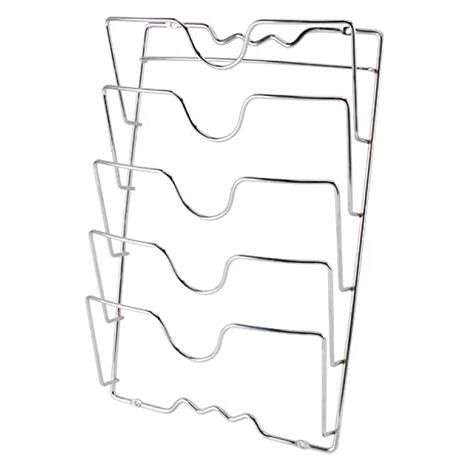 Étagère de rangement murale à 5 niveaux pour la cuisine Boîte de rangement multifonctionnelle pour couvercles de casseroles et planches à découper, fixation murale, gain de place (1/5)