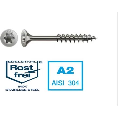 VITE SPAX INOX A2 TESTA SVASATA TORX PARZIALMENTE FILETTATA  D.5X100 mm