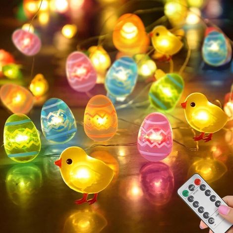 50 LED lights in the shape of Easter eggs, ideal for Easter decorations, battery powered, can be used in wreaths. (1/5)