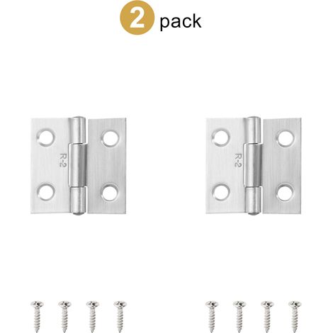 (Argent 38 mm, lot de 2) 2 charnières en acier inoxydable noires pliables à 270° pour portes de placards de cuisine, meubles en bois (1/5)