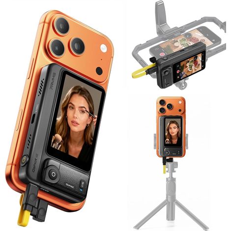 7RYMS Qshot V2 Écran de Moniteur de Selfie, Moniteur de caméra arrière Filaire 4K 60 fps, Moniteur de caméra arrière magnétique pour Vlog, Diffusion en Direct, (Noir)