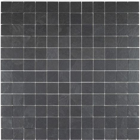 Carrelage Imitation Pierre Valona Noire 5x5 Mosaïque  MESH 30x30 cm