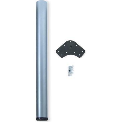 1 - Pied de table - Acier - Réglable en hauteur 870-890mm - Support robuste pour bureau ou cuisine - Gris métallisé - Ø60x870mm (1/5)