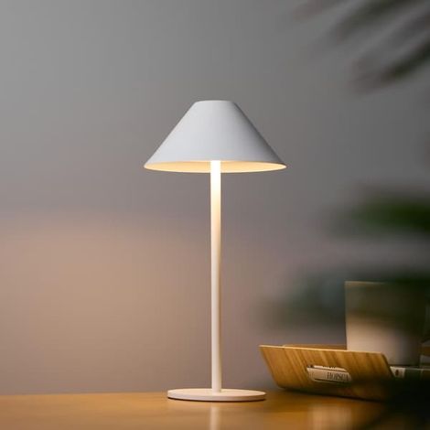 [KK] Rechargeable Wireless Table Lamp, Dimmable LED Battery Desk Lamp White (1/5)