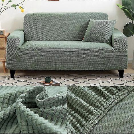 Housse de canapé épaisse, imprimée unie, pour salon, canapé d'angle, en forme de L (1/5)