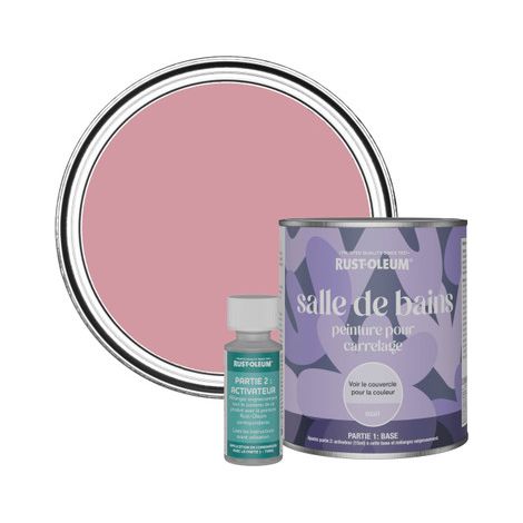 Peinture pour Carrelage de Salle de Bain, Finition Mate - Rose Antique 750ml (1/2)