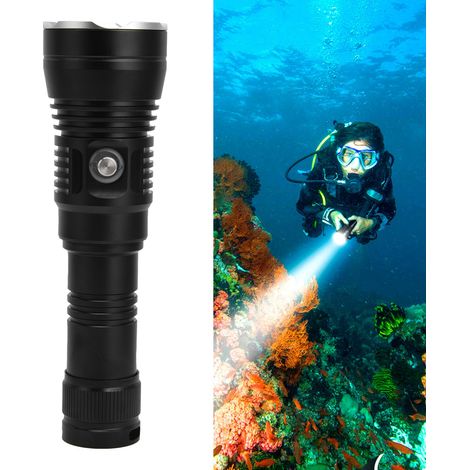 Lampe torche de plongée professionnelle XHP70, 3500 lm, haute intensité, étanche IP68, en alliage d'aluminium, pour la pêche et le sauvetage, portée jusqu'à 100 m. (1/5)