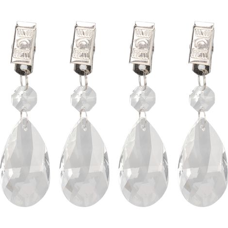 Poids de nappe en forme de goutte d'eau avec pince métallique, pendentifs en cristal en forme de larme, pour la décoration de nappes lors de pique-niques ou de dîners en famille en plein air. (1/5)